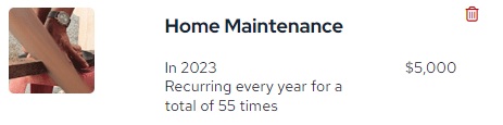 Financial Goals Home Maintenance